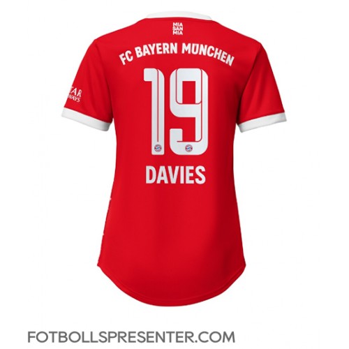 Bayern Munich Alphonso Davies #19 Hemma Matchtröja Dam 2022-23 Kortärmad Bayern Munich Alphonso Davies #19 Hemma Matchtröja Dam 2022-23 Kortärmad